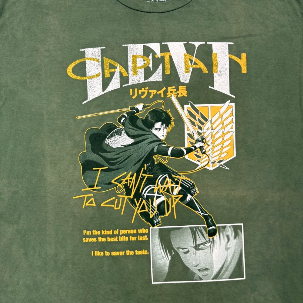 Attack on Titan Captain Levi Ackerman Shirt XL Green Ripple Junction BoxLunch